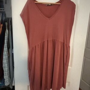 Women's V-Neck Rust day dress